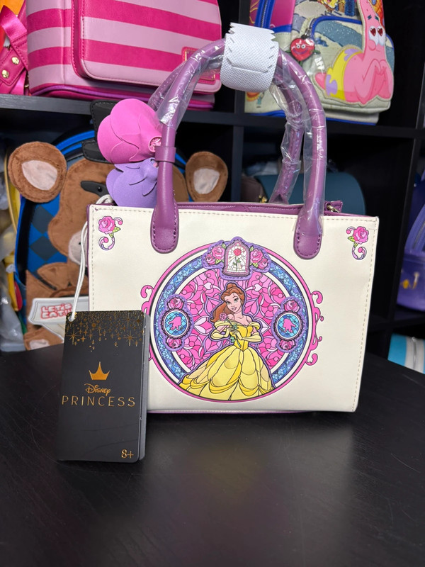 Loungefly Disney Beauty and the Beast Belle Stained Glass Portrait Crossbody Bag
