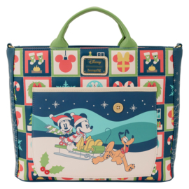 Loungefly - Disney - Mickey & Friends Holiday Convertible Backpack & Tote Crossbody Bag