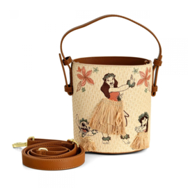 Loungefly Disney Lilo & Stitch Hula Group Floral Bucket Exclusive Crossbody Bag