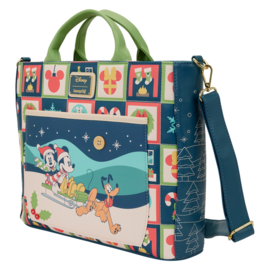 Loungefly - Disney - Mickey & Friends Holiday Convertible Backpack & Tote Crossbody Bag