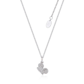 DISNEY MICKEY MOUSE - Ear Hat Clear Crystal Necklace 'White Gold Plated'