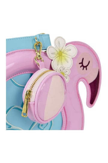 Loungefly Flamingo Pool Float Figural Crossbody Bag with Coin Bag