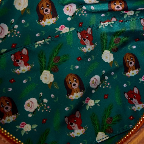 Loungefly The Fox and the Hound Forest Floral Log Figural Crossbody Bag