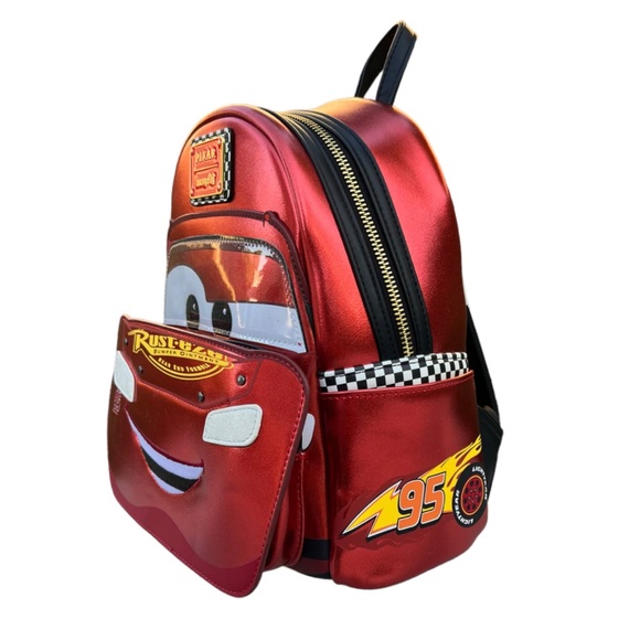 Loungefly Disney Pixar Cars Metallic Lightning McQueen Cosplay Mini Backpack