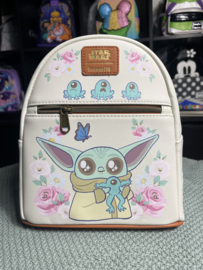 Loungefly Star Wars The Mandalorian Grogu With Frogs & Flowers Mini Backpack