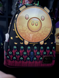 Squid Game Piggy Bank Masked Men Glow Mini Backpack