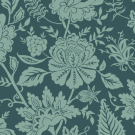 Behang - Carved Floral - Blue