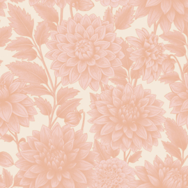Bloemen Behang Vintage | Dahlia Dreams - Blush Pink