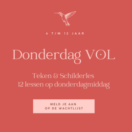 KunstKids Teken & Schilderles - 12 lessen donderdagmiddag