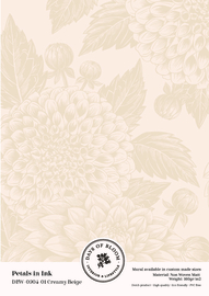 Proefstaal Petals in Ink - Creamy Beige