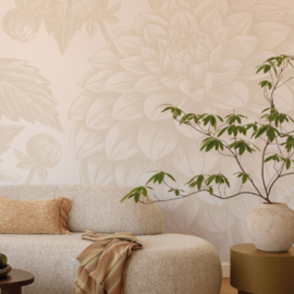 Bloemen Behang Vintage | Petals in Ink - Creamy Beige