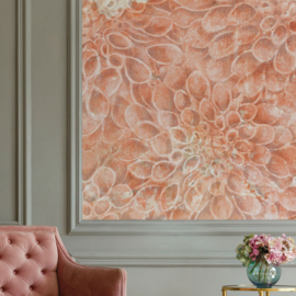 Bloemen Behang Vintage | Heart of Dahlia -  Salmon Pink
