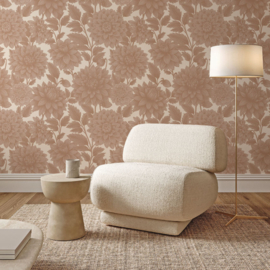 Bloemen Behang Vintage | Dahlia Dreams - Dusty Rose