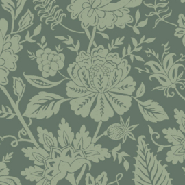 Behang - Carved Floral - Green