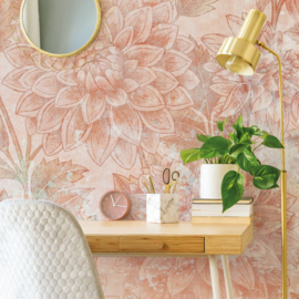 Bloemen Behang Vintage | Dahlia Dawn - Sunrise
