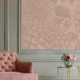 Bloemen Behang Vintage | Petals in Ink - Silken Taupe