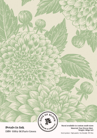 Proefstaal Petals in Ink - Paris Green