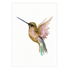 Kaart A6 - Hummingbird (gold)
