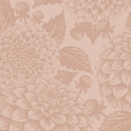 Bloemen Behang Vintage | Petals in Ink - Silken Taupe