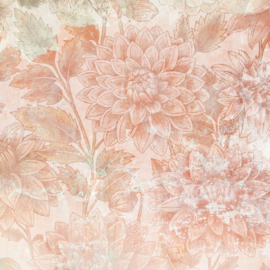 Bloemen Behang Vintage | Dahlia Dawn - Sunrise
