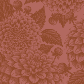 Bloemen Behang Vintage | Petals in Ink -  Berry Sorbet