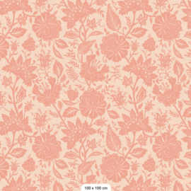 Behang Carved Floral - Pink