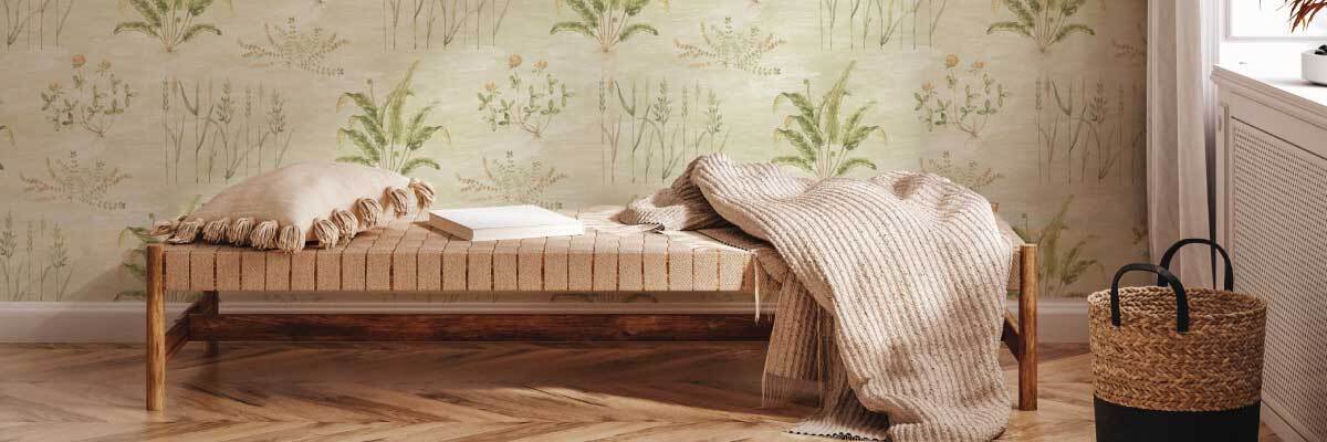 Botanisch behang woonkamer Days of Bloom