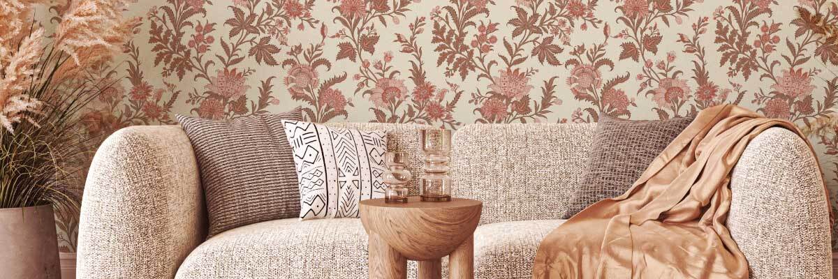 Bloemen behang Days of Bloom woonkamer