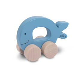houten speelgoed auto walvis blauw Jollein