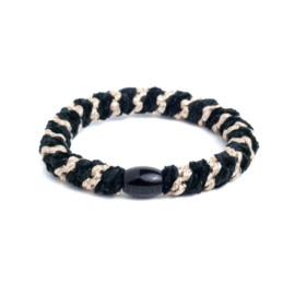 Elastiek/armband | Black goldtwist velvet