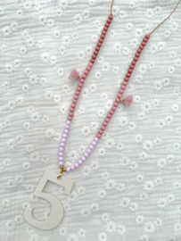 Ketting met kwastjes roze | 5