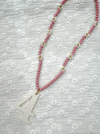 Ketting met daisy bloemetjes roze | 4