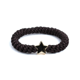 Elastiek/armband | Brown Dark Golden Star