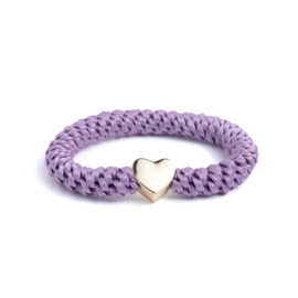 Elastiek/armband | Lavender Golden Heart