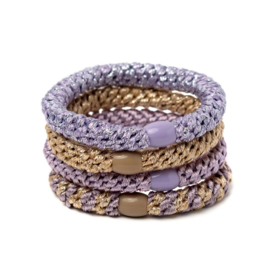 Elastiek/armband combo | Lavendel Gold