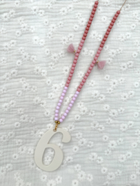 Ketting met kwastjes roze | 6