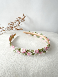 Diadeem lovely flowers | roze