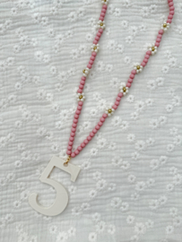 Ketting met daisy bloemetjes roze | 5