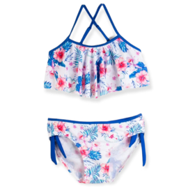 Bikini "Bloemen blauw/wit/rood"