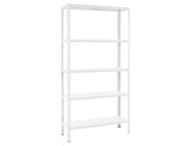 METALEN - OPBERGREK - 180x90x30 - 5 LEGBORDEN - WIT