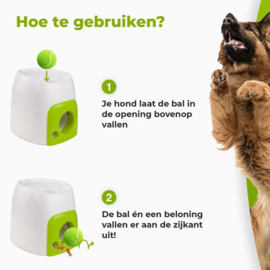 Fetch 'N Treat - Hondenspeelgoed – Apporteerspeelgoed – Inclusief Tennisbal - 16 x 16 x 20 cm