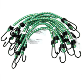 10 x Rubberen Bagagespin met haken 61 cm x 8 mm Ø