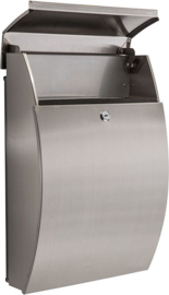 Brievenbus - New York - inox - Met 2 Palen - Roestvrij Staal inox