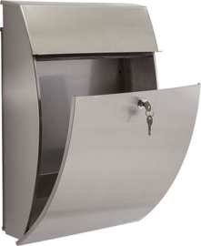Brievenbus - New York - inox - Met 2 Palen - Roestvrij Staal inox