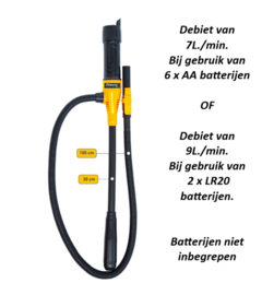 Elektrische overhevelingspomp - Op batterijen - Geschikt voor water, benzine en diesel - niet corrosieve vloeistoffen