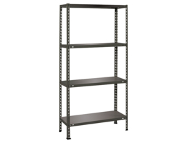 Practo - Metalen - Opbergrek - 150x75x30 - 4 Legborden - zwart