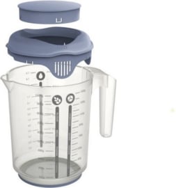 Rotho - mixbeker met spatdeksel - 1,5 l - fresh horizon blauw