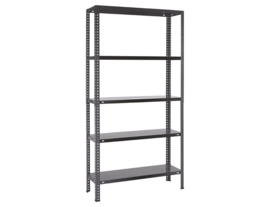 METALEN - OPBERGREK - 180x90x30 - 5 LEGBORDEN - ZWART