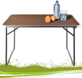 Casaria Campingtafel houtlook aluminium 80x60x70cm opvouwbaar