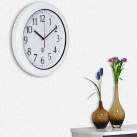 Monzana Wandklok - Automatische Tijdsverandering Waterdicht – Wit